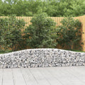 Gabionen mit Hochbogen 5 Stk. 400x30x40/60 cm Verzinktes Eisen