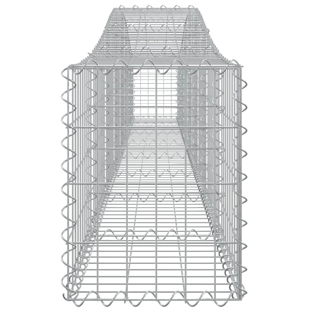 Gabionen mit Hochbogen 7 Stk. 400x30x40/60 cm Verzinktes Eisen