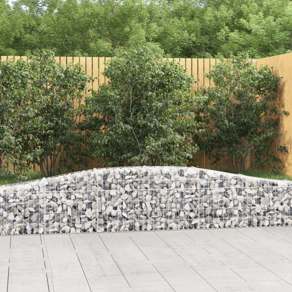 Gabionen mit Hochbogen 8 Stk. 400x30x40/60 cm Verzinktes Eisen