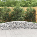 Gabionen mit Hochbogen 8 Stk. 400x30x40/60 cm Verzinktes Eisen