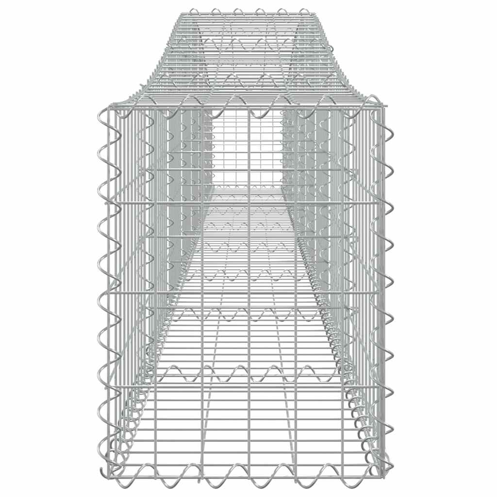 Gabionen mit Hochbogen 9 Stk. 400x30x40/60 cm Verzinktes Eisen