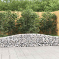 Gabionen mit Hochbogen 10 Stk. 400x30x40/60 cm Verzinktes Eisen