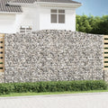 Gabionen mit Hochbogen 3 Stk. 400x30x220/240cm Verzinktes Eisen