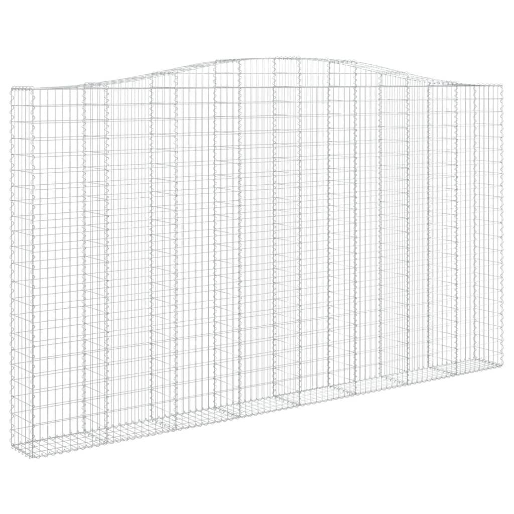 Gabionen mit Hochbogen 5 Stk. 400x30x220/240cm Verzinktes Eisen