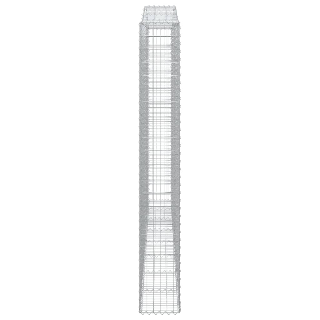 Gabionen mit Hochbogen 9 Stk. 400x30x220/240cm Verzinktes Eisen