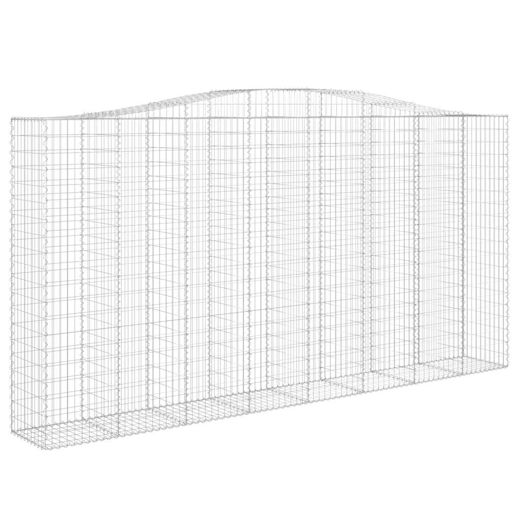 Gabionen mit Hochbogen 6 Stk. 400x50x200/220cm Verzinktes Eisen