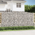 Gabionen mit Hochbogen 10Stk. 400x50x200/220cm Verzinktes Eisen