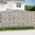 Gabionen mit Hochbogen 7 Stk. 400x50x220/240cm Verzinktes Eisen