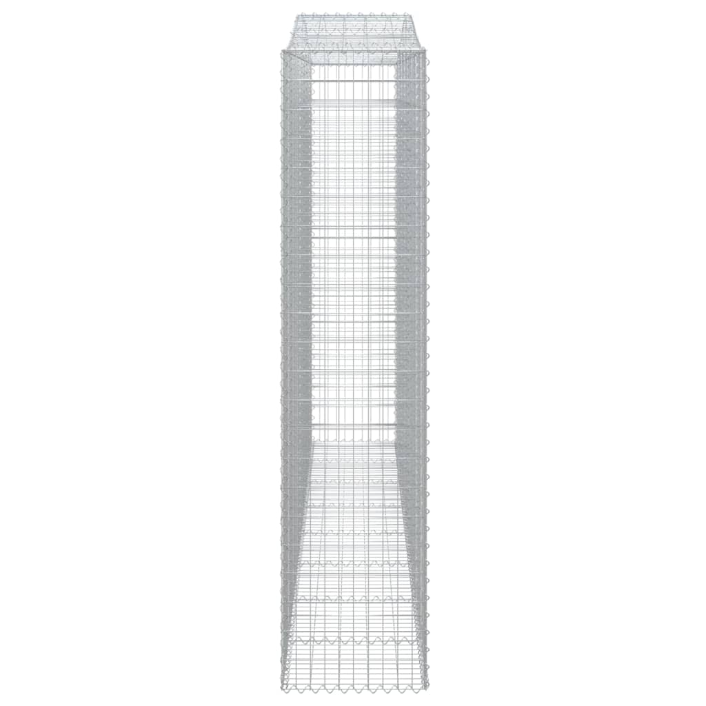 Gabionen mit Hochbogen 8 Stk. 400x50x220/240cm Verzinktes Eisen