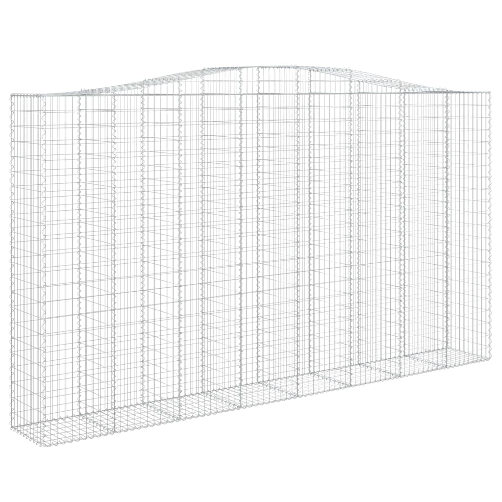 Gabionen mit Hochbogen 20Stk. 400x50x220/240cm Verzinktes Eisen