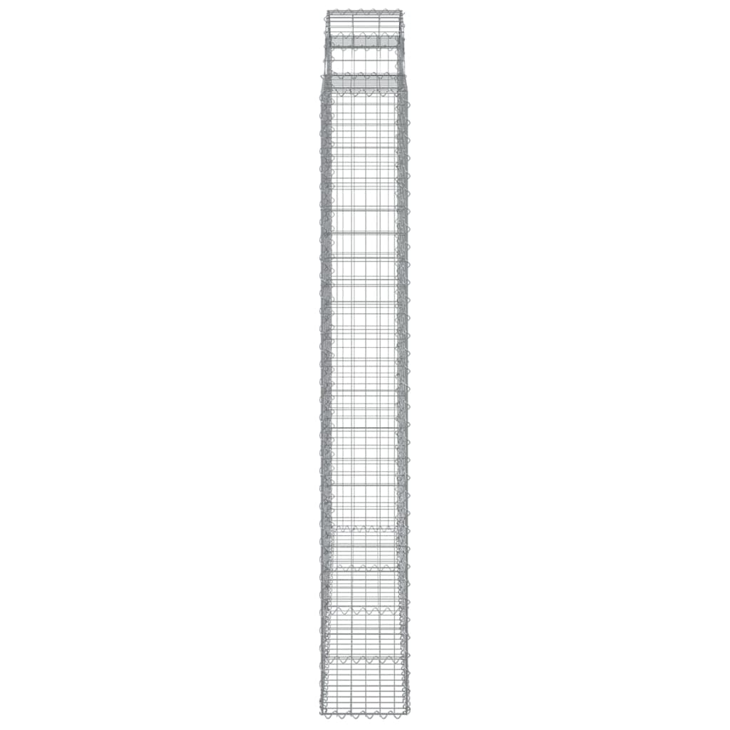 Gabionen mit Hochbogen 13 Stk 200x30x220/240cm Verzinktes Eisen