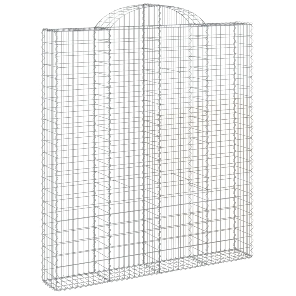 Gabionen mit Hochbogen 15 Stk 200x30x220/240cm Verzinktes Eisen