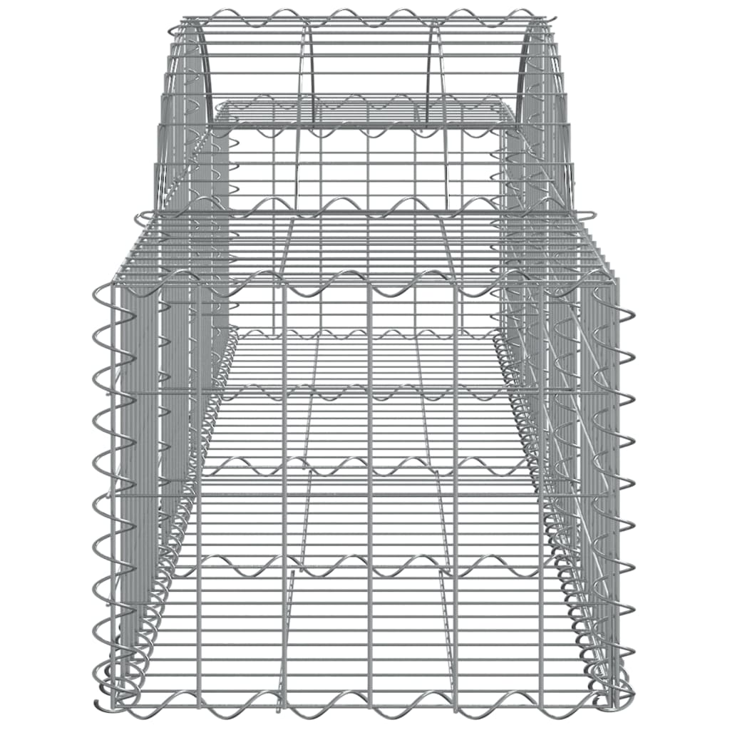 Gabionen mit Hochbogen 2 Stk. 200x50x40/60 cm Verzinktes Eisen