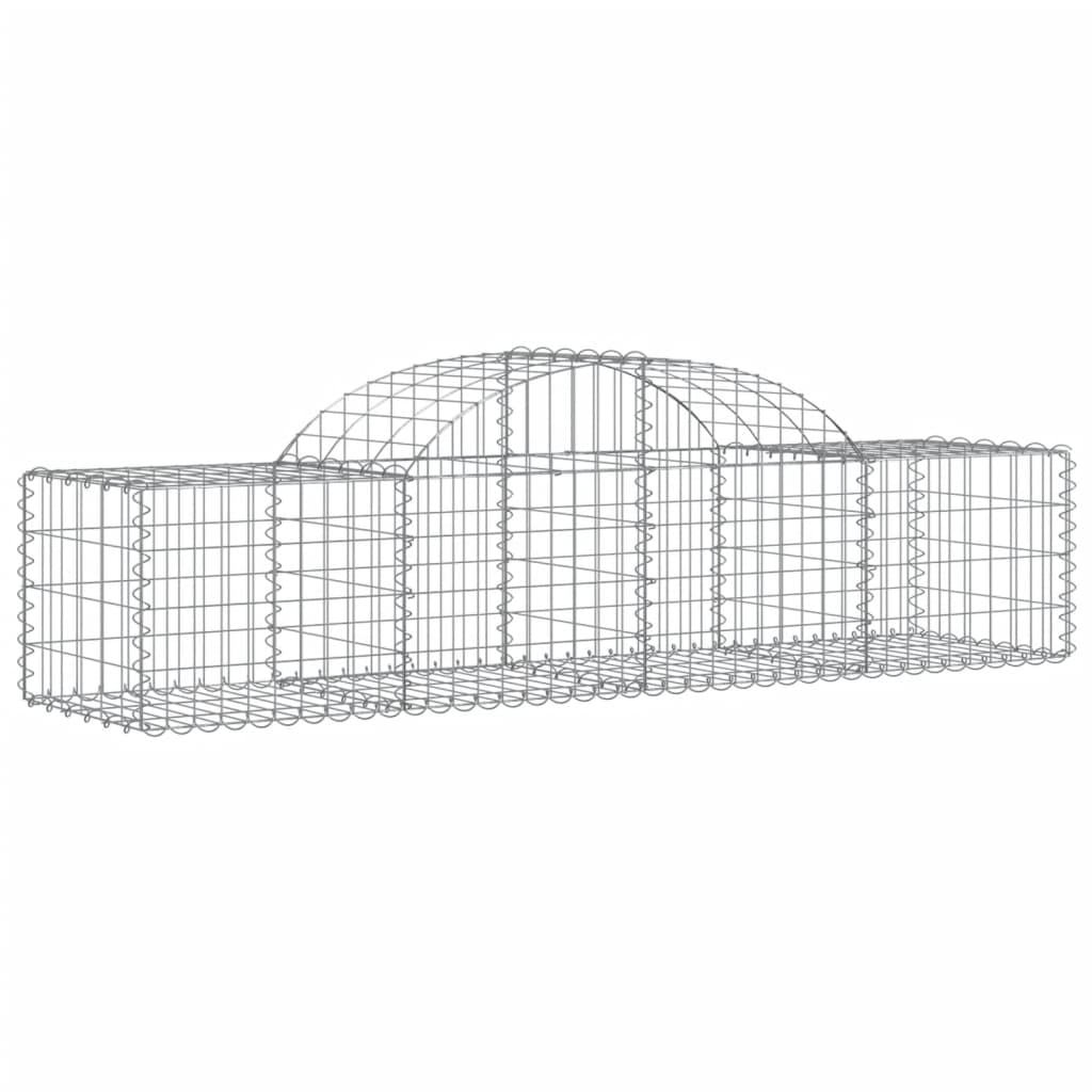 Gabionen mit Hochbogen 3 Stk. 200x50x40/60 cm Verzinktes Eisen