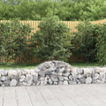 Gabionen mit Hochbogen 3 Stk. 200x50x40/60 cm Verzinktes Eisen