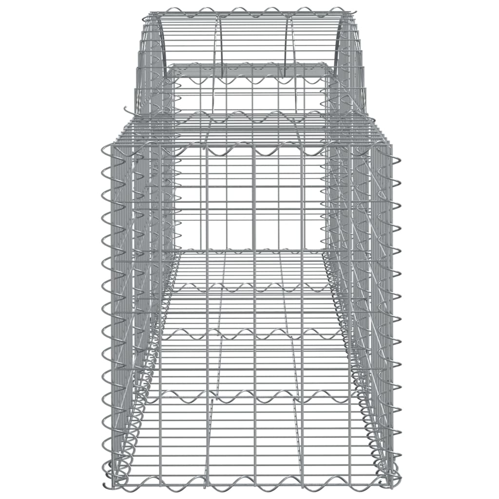 Gabionen mit Hochbogen 15 Stk. 200x50x60/80 cm Verzinktes Eisen