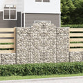 Gabionen mit Hochbogen 7 Stk. 200x50x160/180cm Verzinktes Eisen
