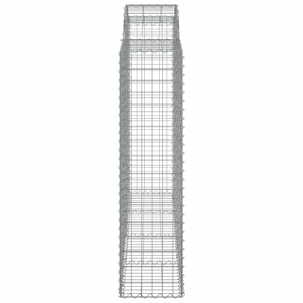 Gabionen mit Hochbogen 15Stk. 200x50x160/180cm Verzinktes Eisen