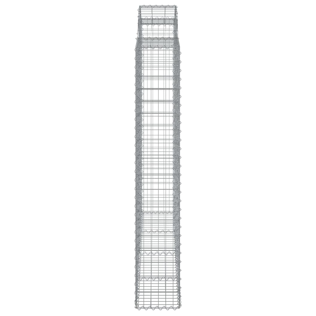 Gabionen mit Hochbogen 5 Stk. 200x50x180/200cm Verzinktes Eisen