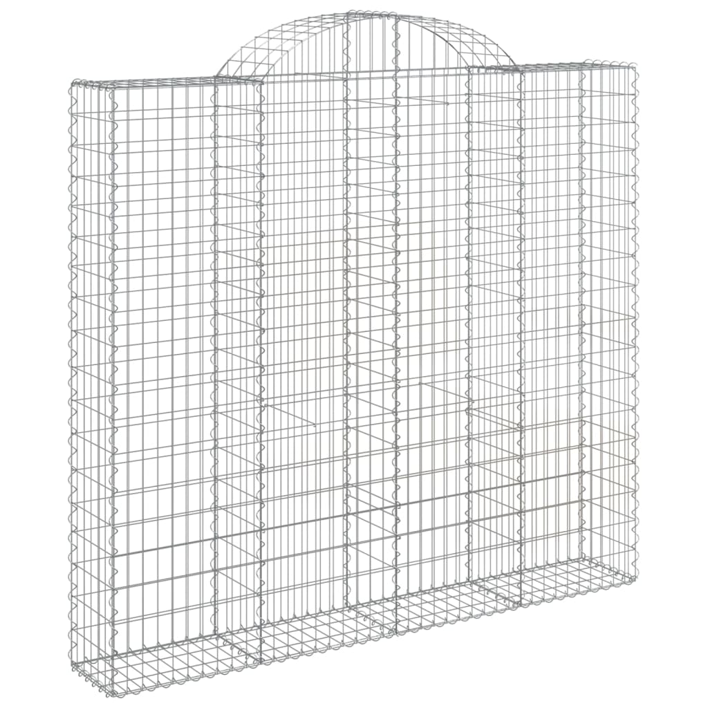 Gabionen mit Hochbogen 10Stk. 200x50x180/200cm Verzinktes Eisen