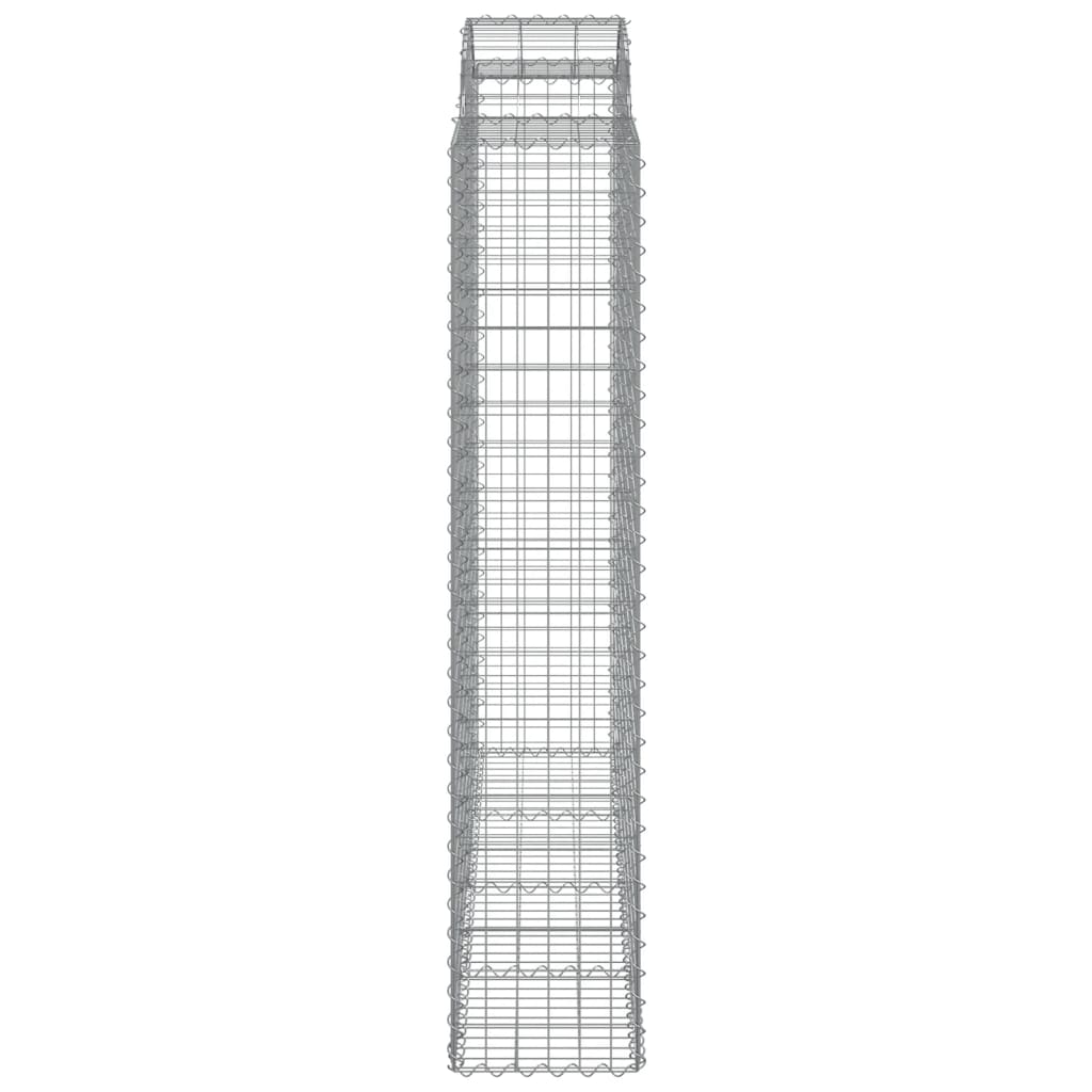 Gabionen mit Hochbogen 11Stk. 200x50x200/220cm Verzinktes Eisen