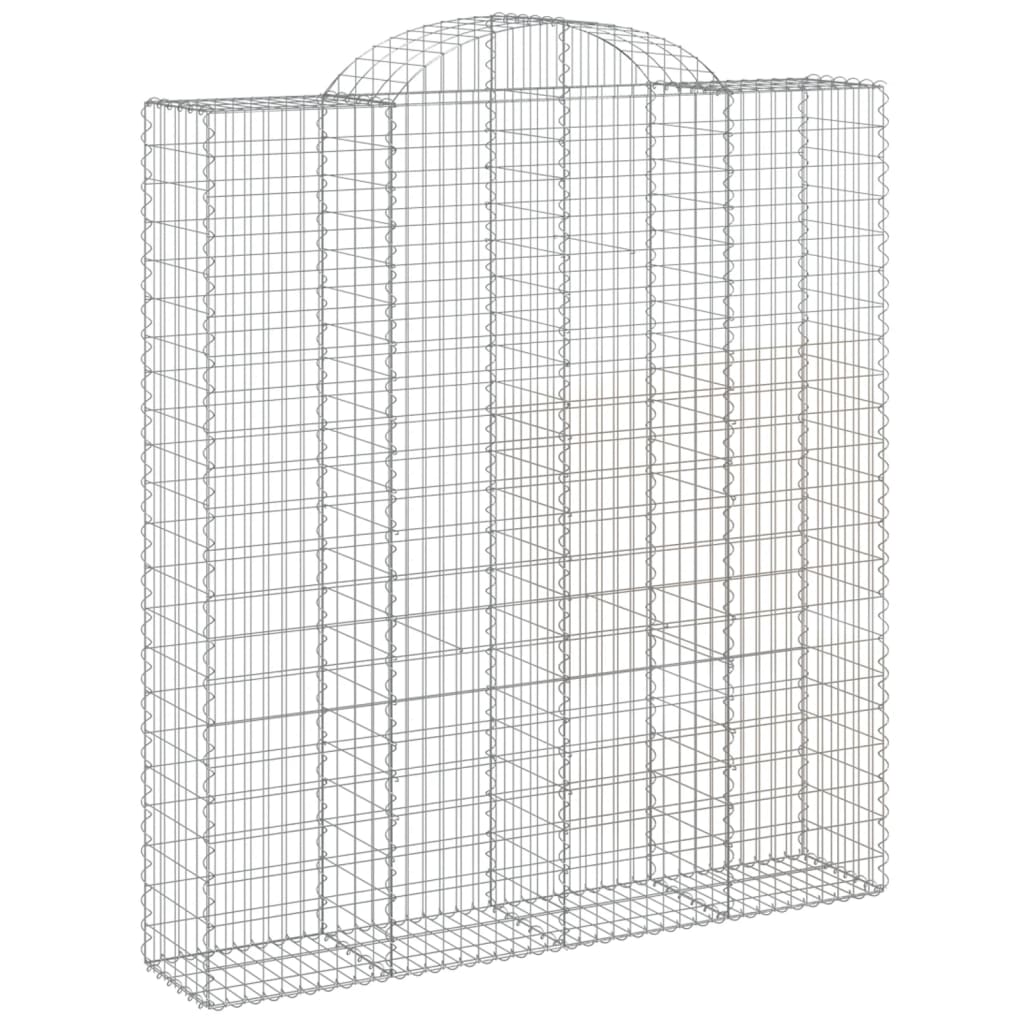 Gabionen mit Hochbogen 18Stk. 200x50x220/240cm Verzinktes Eisen