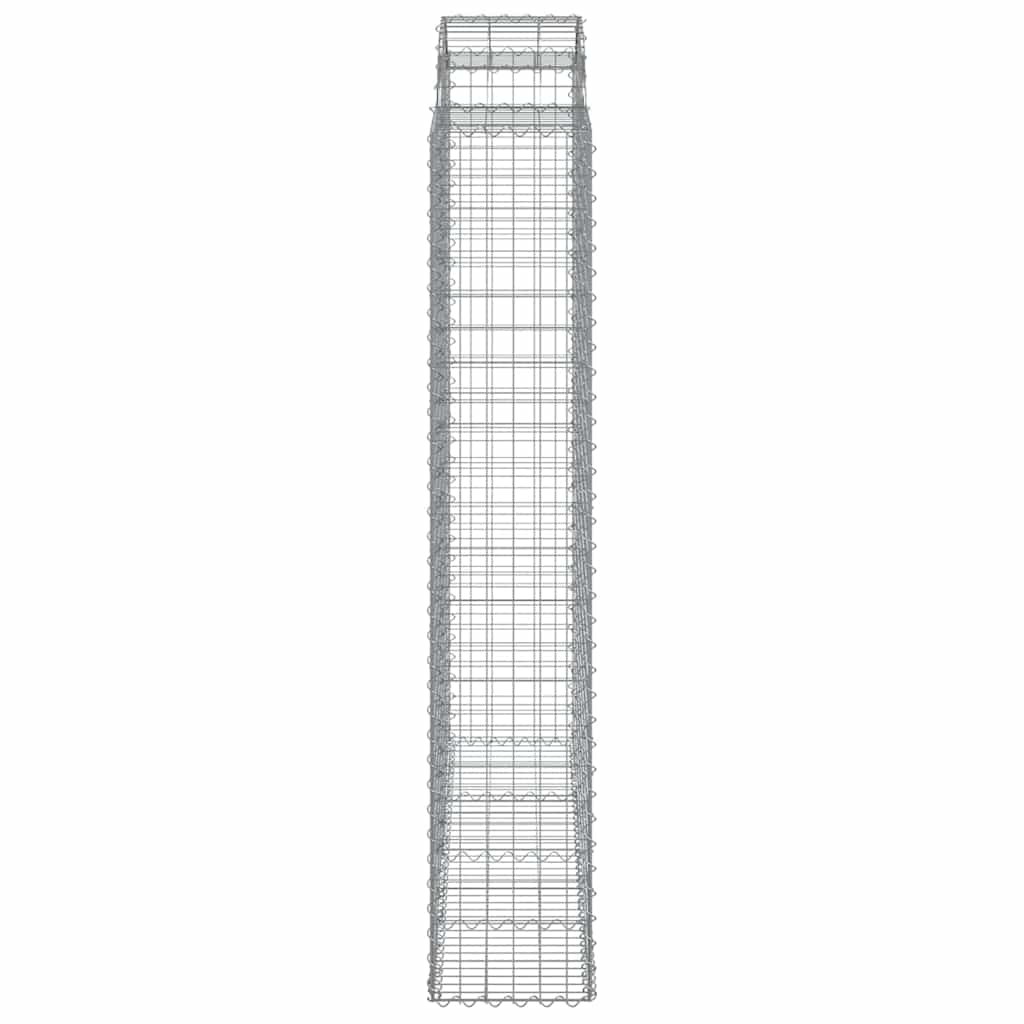 Gabionen mit Hochbogen 20Stk. 200x50x220/240cm Verzinktes Eisen