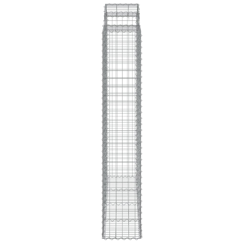 Gabionen mit Hochbogen 50Stk. 200x50x220/240cm Verzinktes Eisen