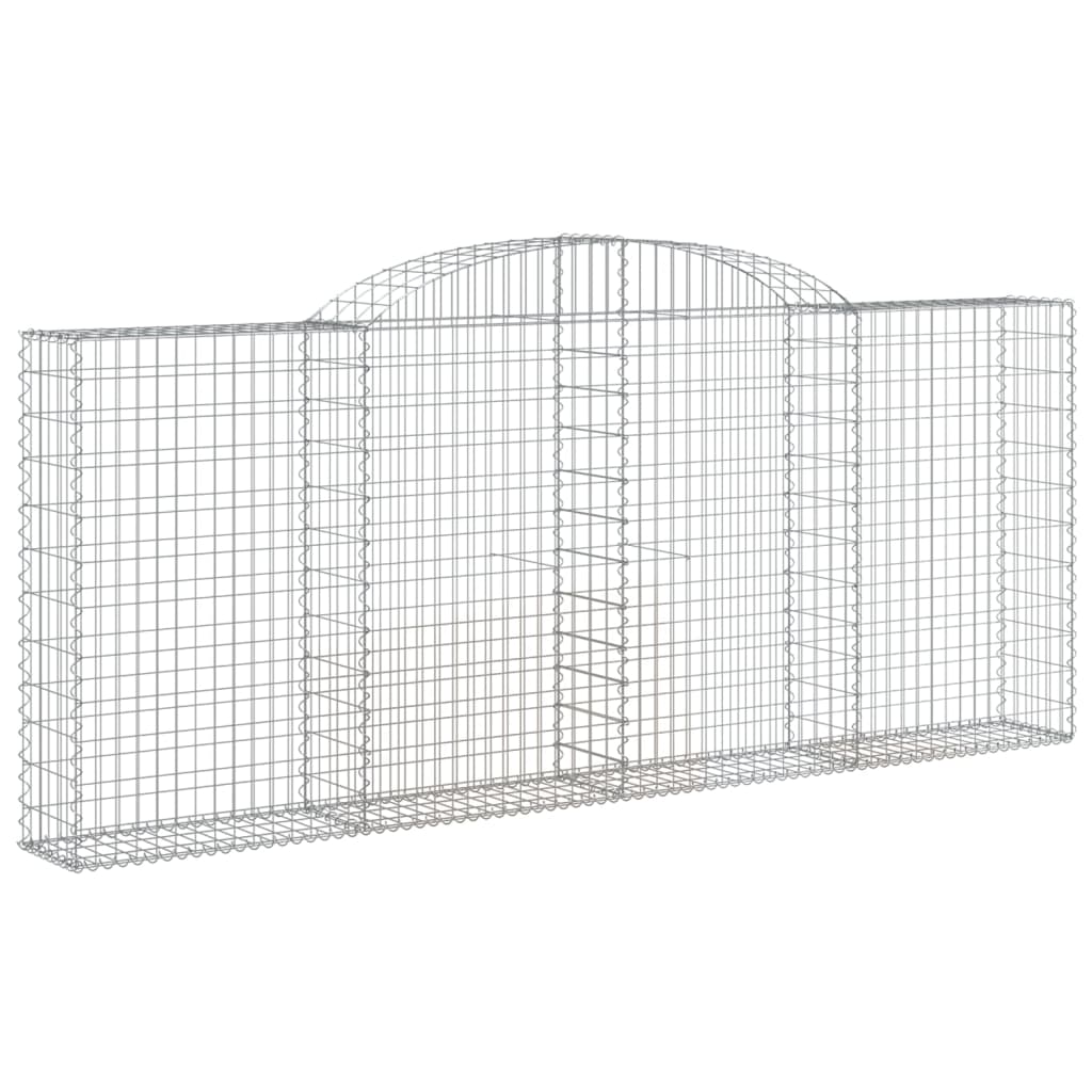 Gabionen mit Hochbogen 6 Stk. 300x30x120/140cm Verzinktes Eisen