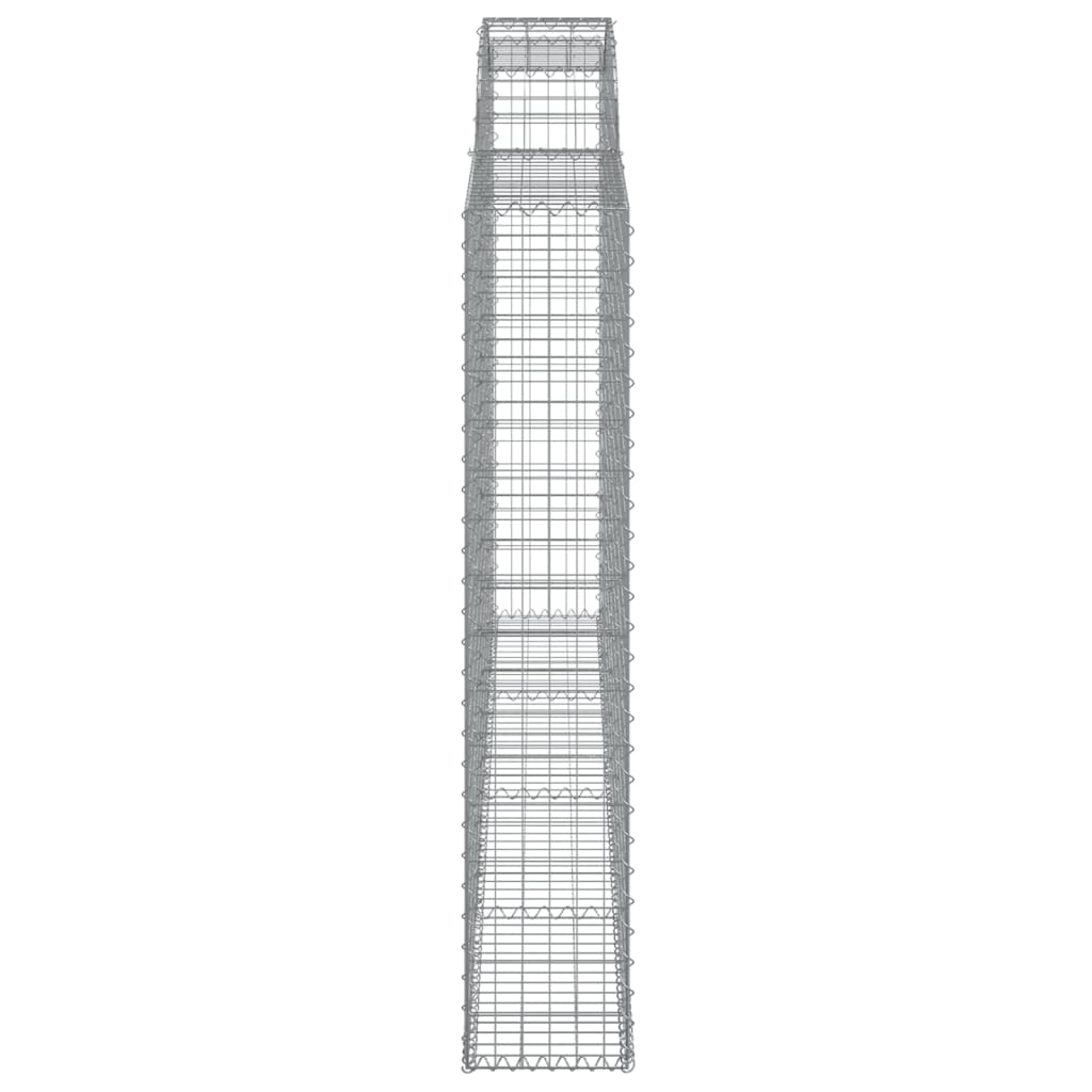 Gabionen mit Hochbogen 3 Stk. 300x30x160/180cm Verzinktes Eisen