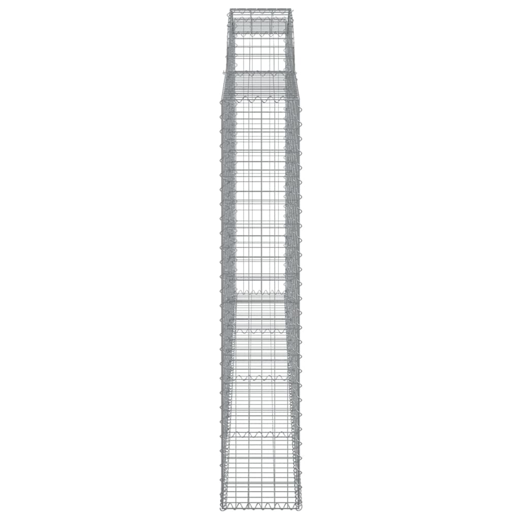 Gabionen mit Hochbogen 4 Stk. 300x30x160/180cm Verzinktes Eisen