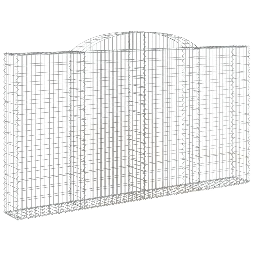 Gabionen mit Hochbogen 10 Stk 300x30x160/180cm Verzinktes Eisen