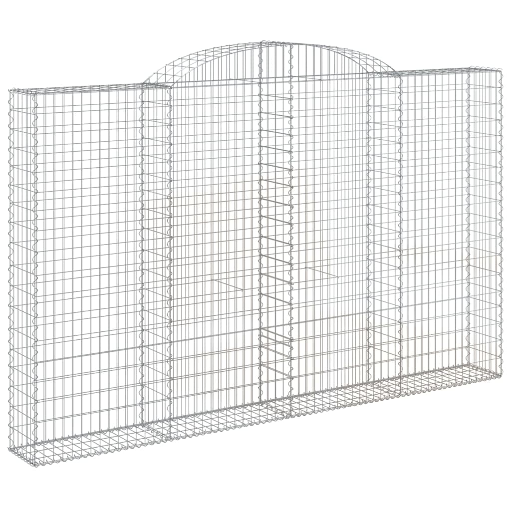 Gabionen mit Hochbogen 2 Stk. 300x30x180/200cm Verzinktes Eisen
