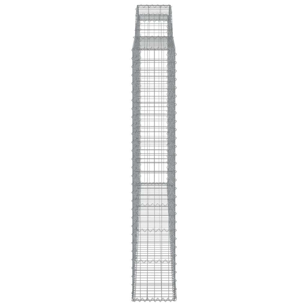 Gabionen mit Hochbogen 2 Stk. 300x30x180/200cm Verzinktes Eisen