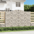Gabionen mit Hochbogen 2 Stk. 300x30x200/220cm Verzinktes Eisen