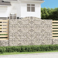 Gabionen mit Hochbogen 3 Stk. 300x30x200/220cm Verzinktes Eisen