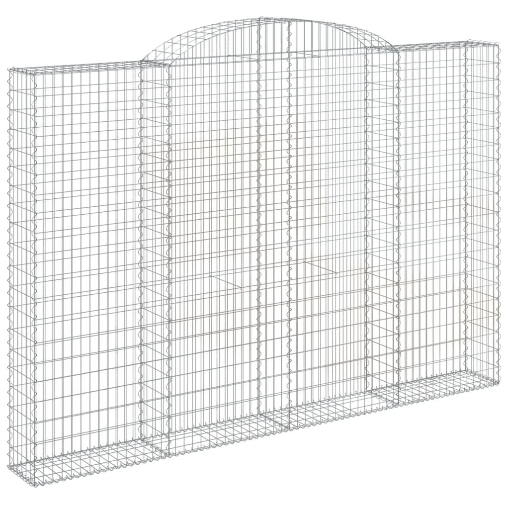Gabionen mit Hochbogen 4 Stk. 300x30x200/220cm Verzinktes Eisen