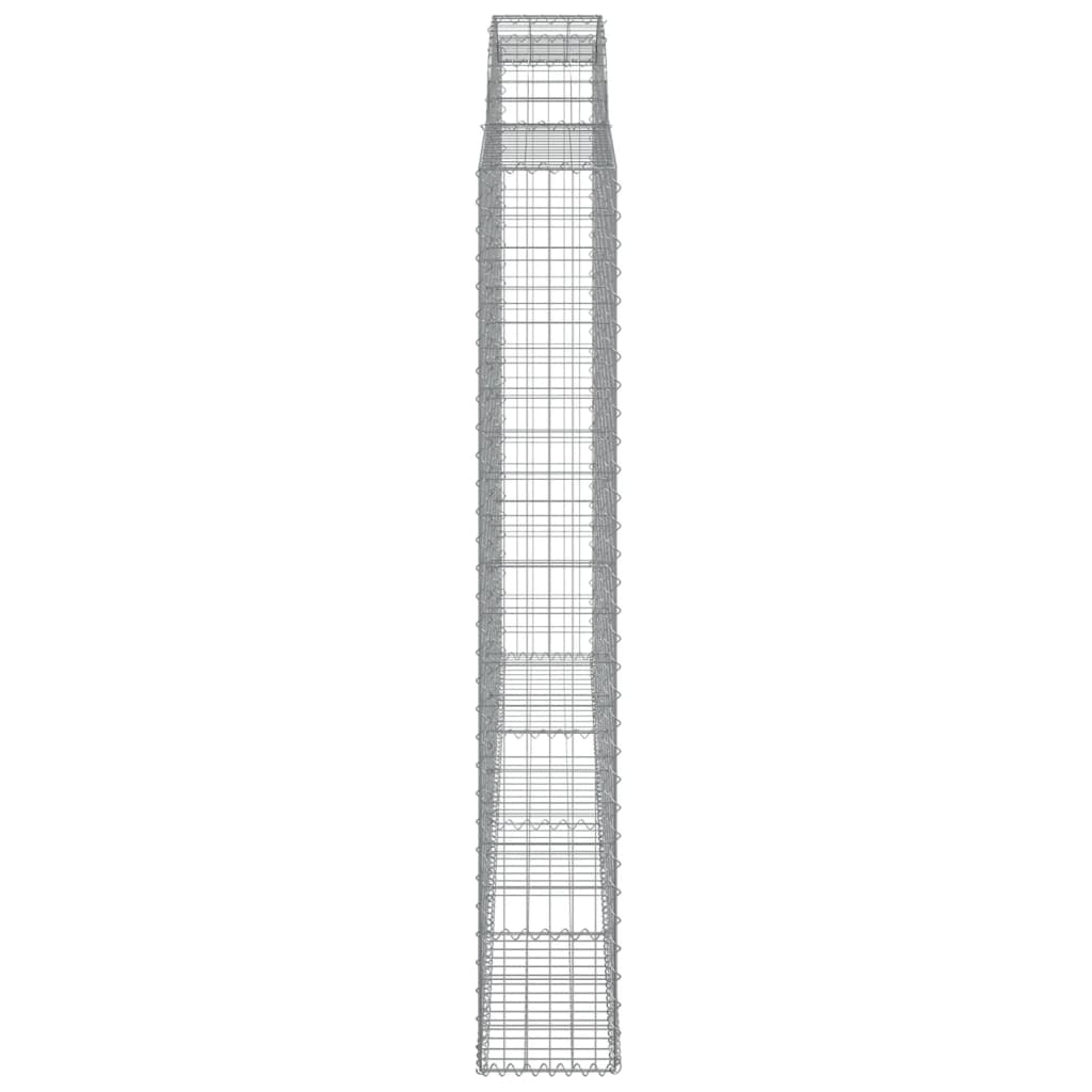 Gabionen mit Hochbogen 4 Stk. 300x30x200/220cm Verzinktes Eisen