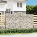 Gabionen mit Hochbogen 2 Stk. 300x50x180/200cm Verzinktes Eisen