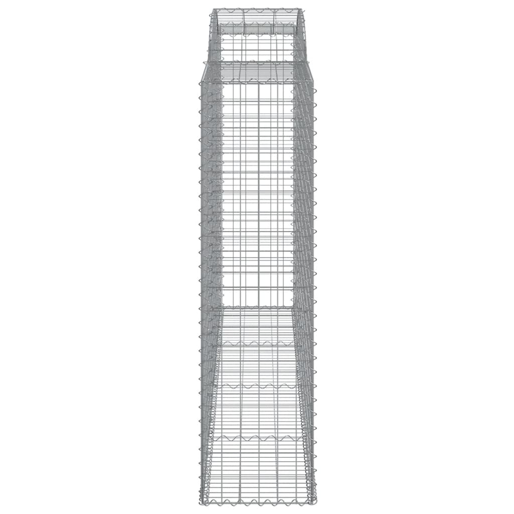 Gabionen mit Hochbogen 5 Stk. 300x50x180/200cm Verzinktes Eisen