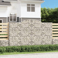 Gabionen mit Hochbogen 17 Stk 300x50x180/200cm Verzinktes Eisen