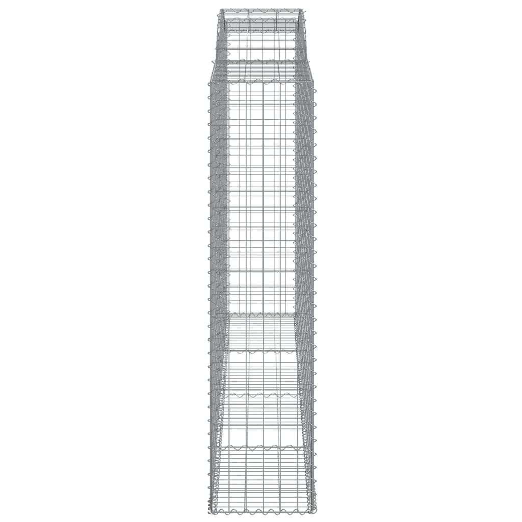Gabionen mit Hochbogen 9 Stk. 300x50x200/220cm Verzinktes Eisen