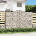 Gabionen mit Hochbogen 10 Stk 300x50x200/220cm Verzinktes Eisen