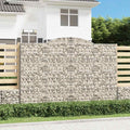 Gabionen mit Hochbogen 12 Stk 300x50x200/220cm Verzinktes Eisen