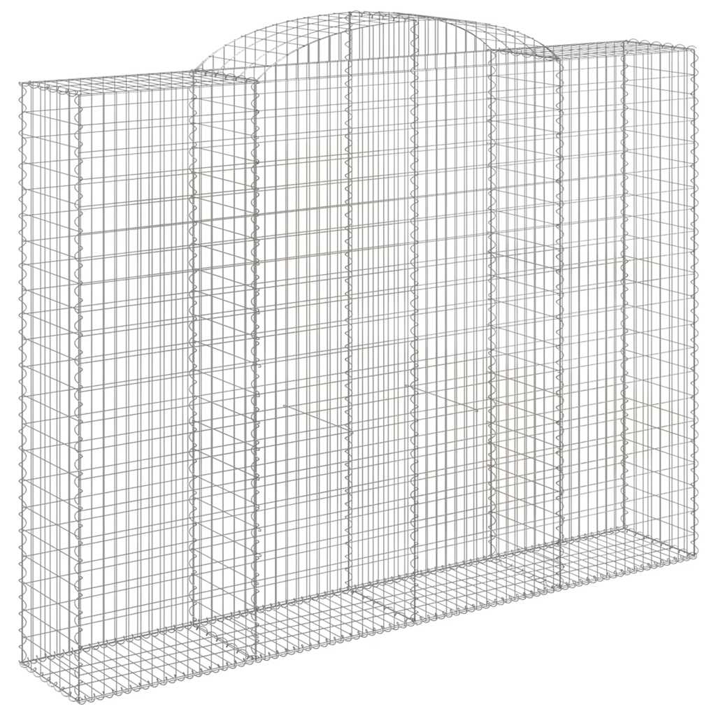 Gabionen mit Hochbogen 4 Stk. 300x50x220/240cm Verzinktes Eisen