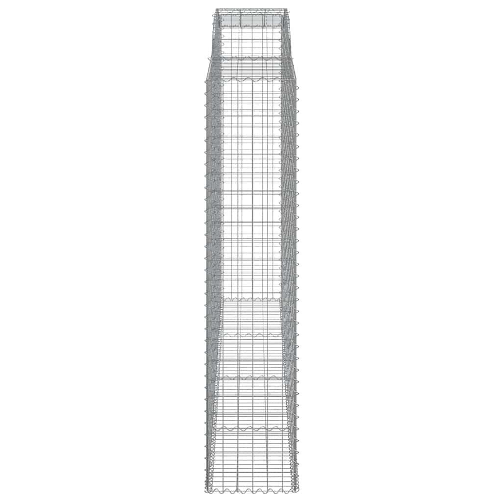 Gabionen mit Hochbogen 4 Stk. 300x50x220/240cm Verzinktes Eisen