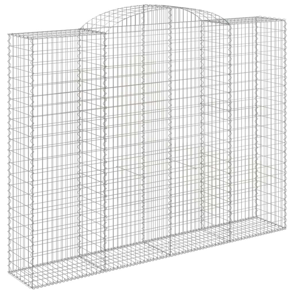 Gabionen mit Hochbogen 12 Stk 300x50x220/240cm Verzinktes Eisen