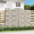 Gabionen mit Hochbogen 12 Stk 300x50x220/240cm Verzinktes Eisen