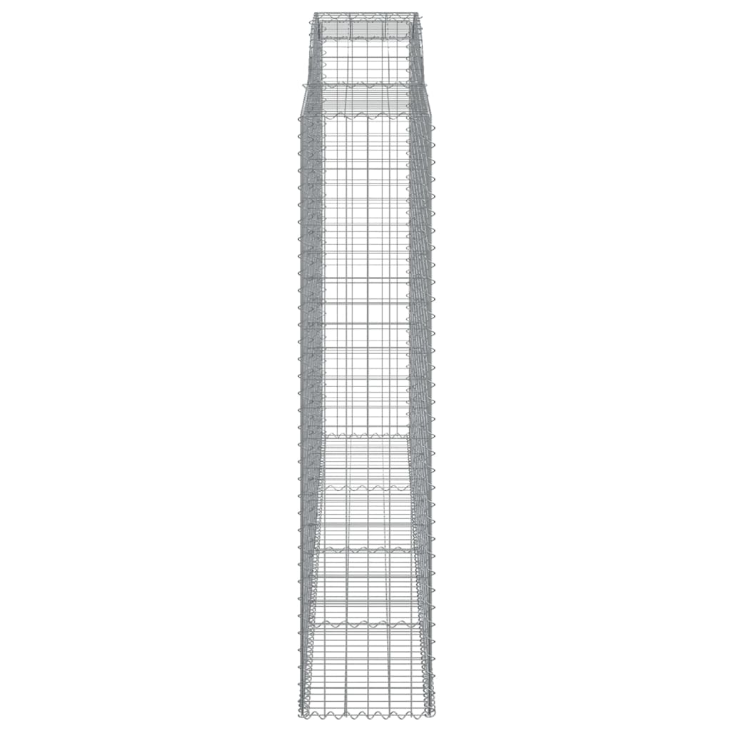 Gabionen mit Hochbogen 15 Stk 300x50x220/240cm Verzinktes Eisen