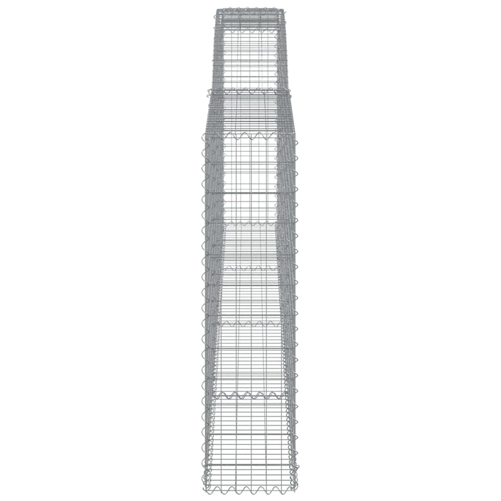 Gabionen mit Hochbogen 8 Stk. 400x30x120/140cm Verzinktes Eisen